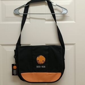 Harry Moon Black Messenger Bag Laptop Book Bag School Bag Crossbody Space